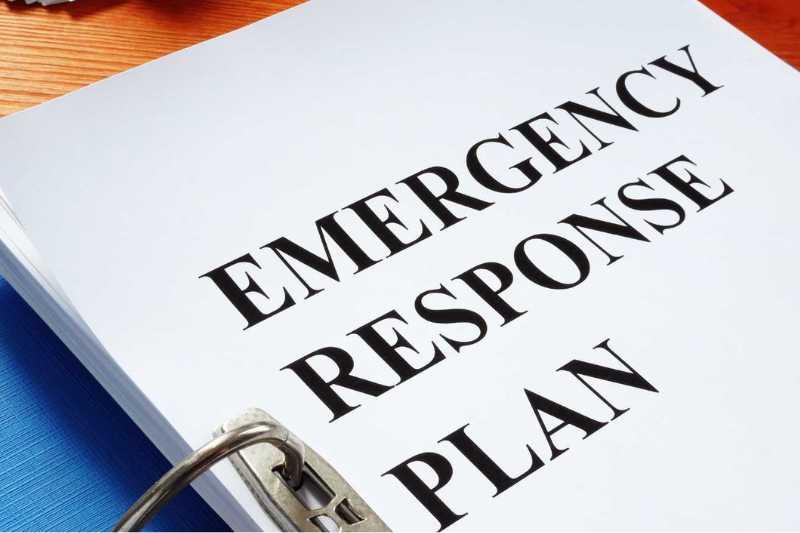 emergency planning shown with emergency plan document